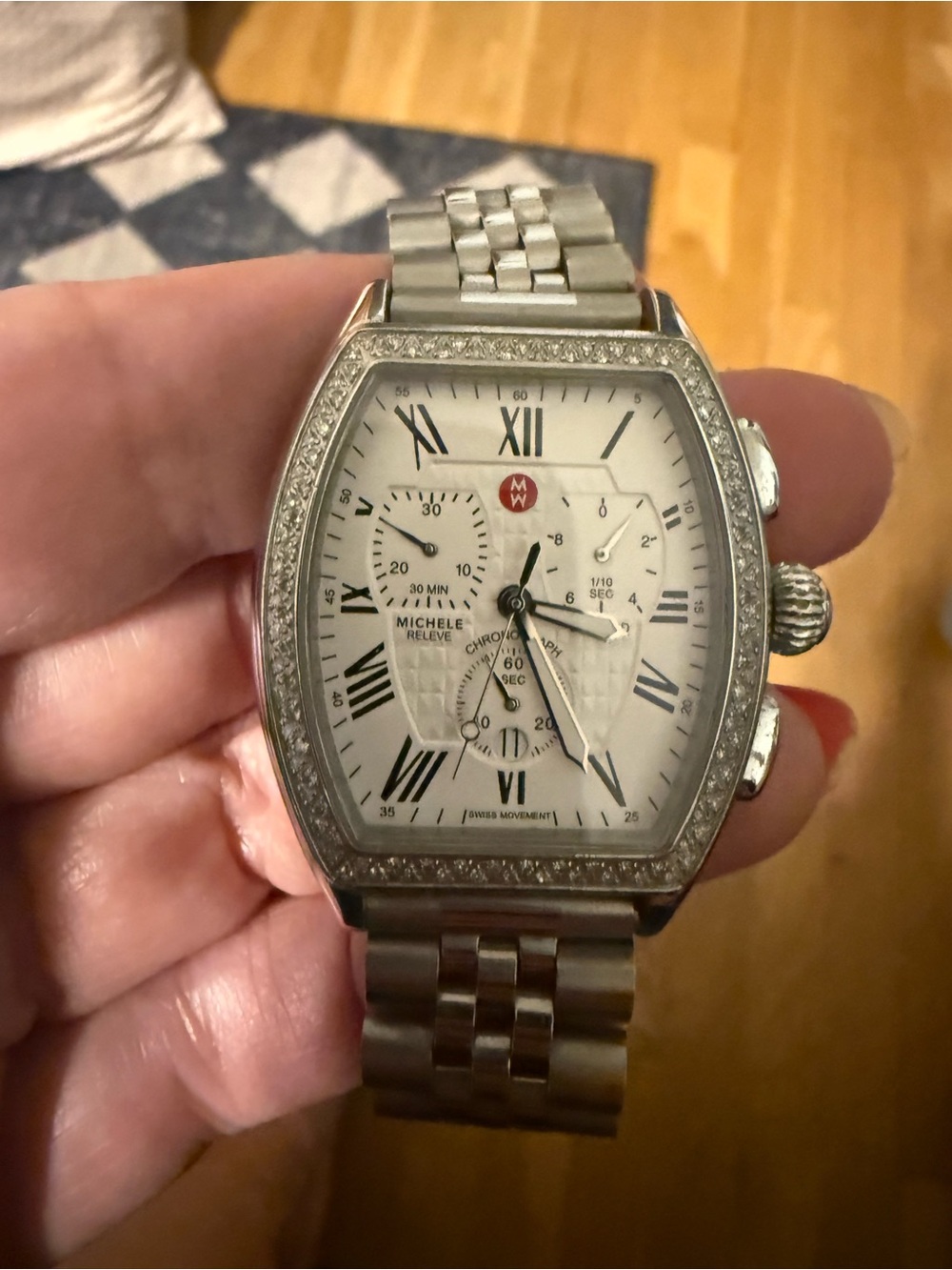 Michele Silver Stainless Steel Bracelet Watch - Brushed Back Case
